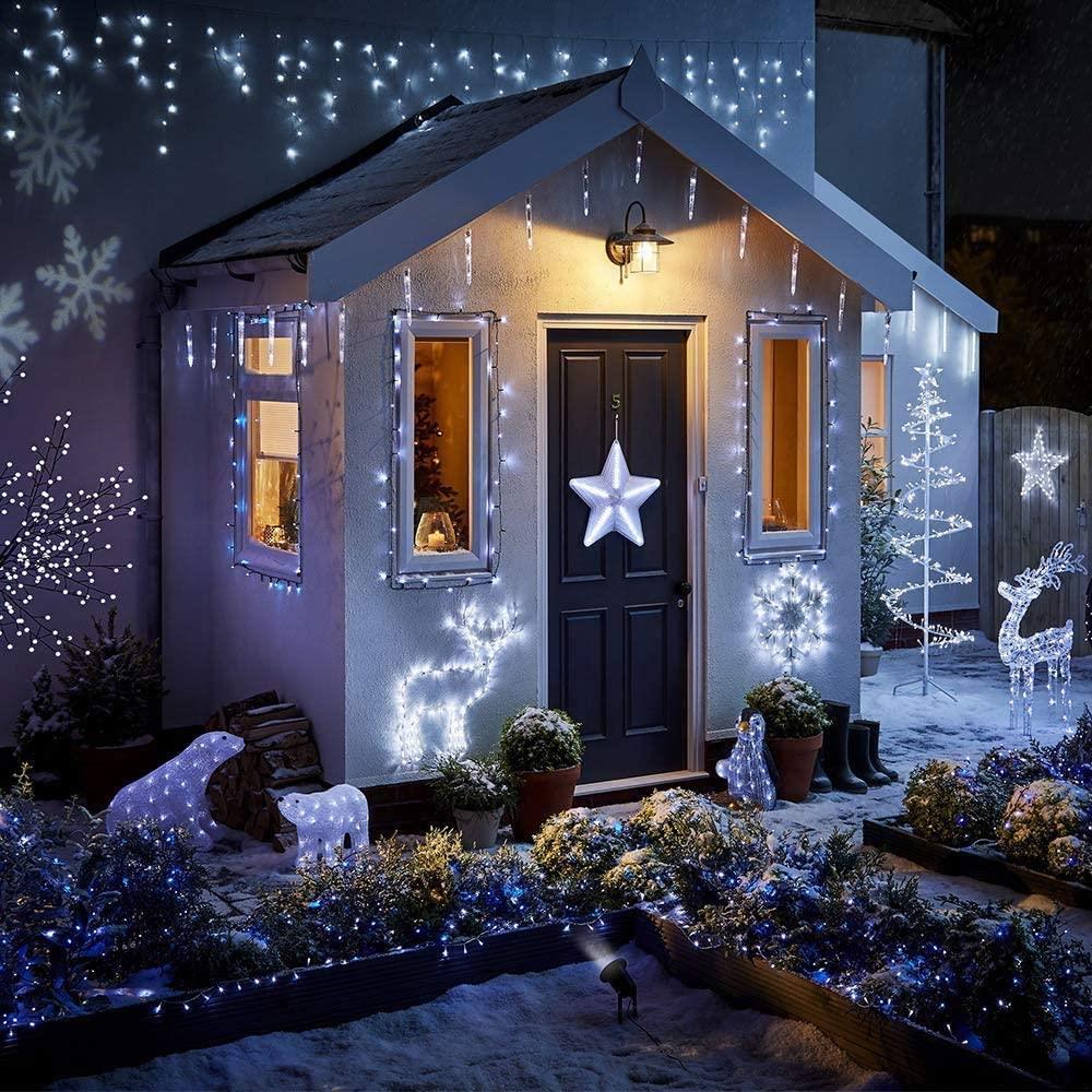 1200 Cool White LED Icicle Lights