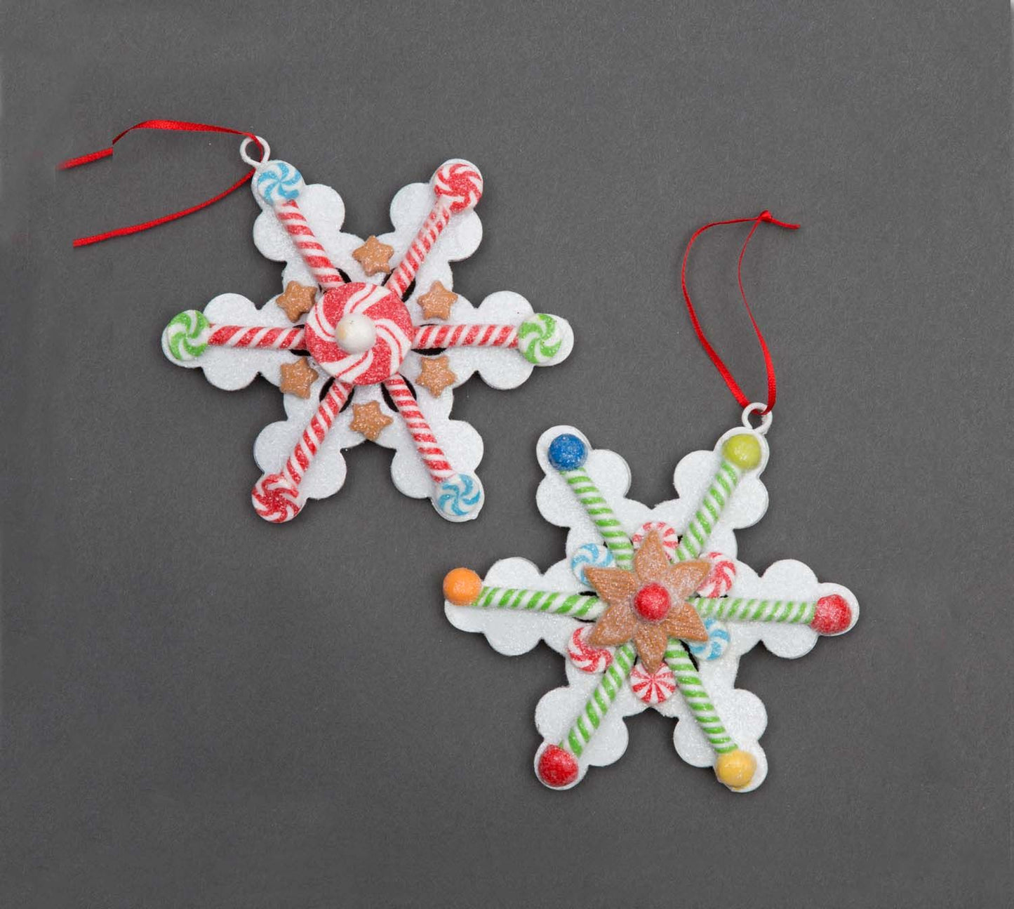 Candy Cane Snowflakes 2 Assorted