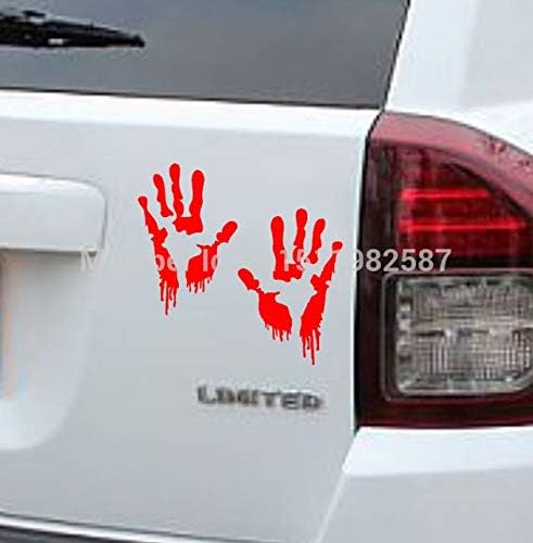 Scary Blood Hand Party Bloody Hand Print Sticker Window Clings Scary Decoration