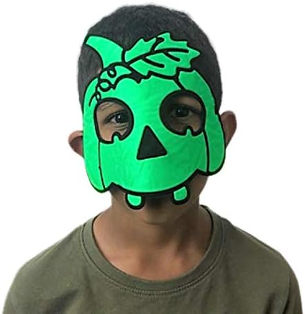9Pcs Halloween Half Face Masks Assorted Bat Pumpkin Skull Scarecrow Fang Costume