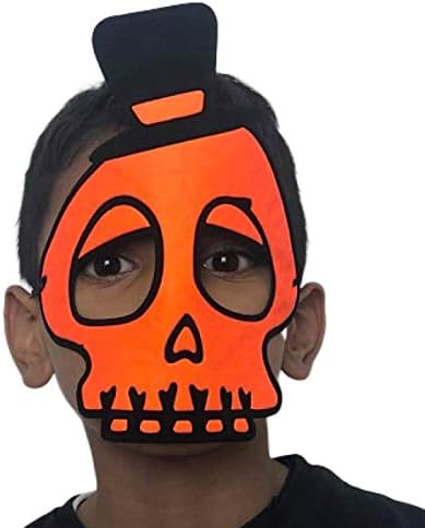 9Pcs Halloween Half Face Masks Assorted Bat Pumpkin Skull Scarecrow Fang Costume