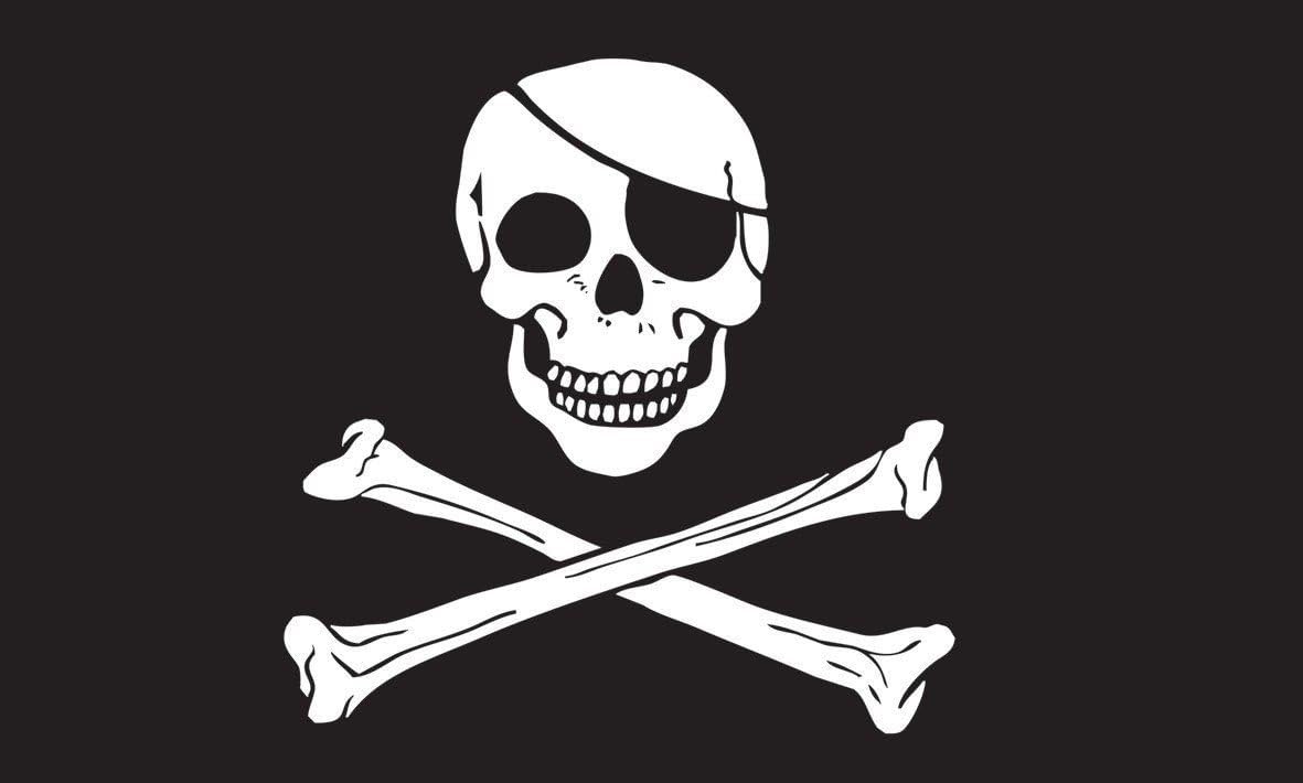 Pirates Jolly Roger Flag Skull Cross Bones 5ft x 3ft Dual-Sided Halloween Design