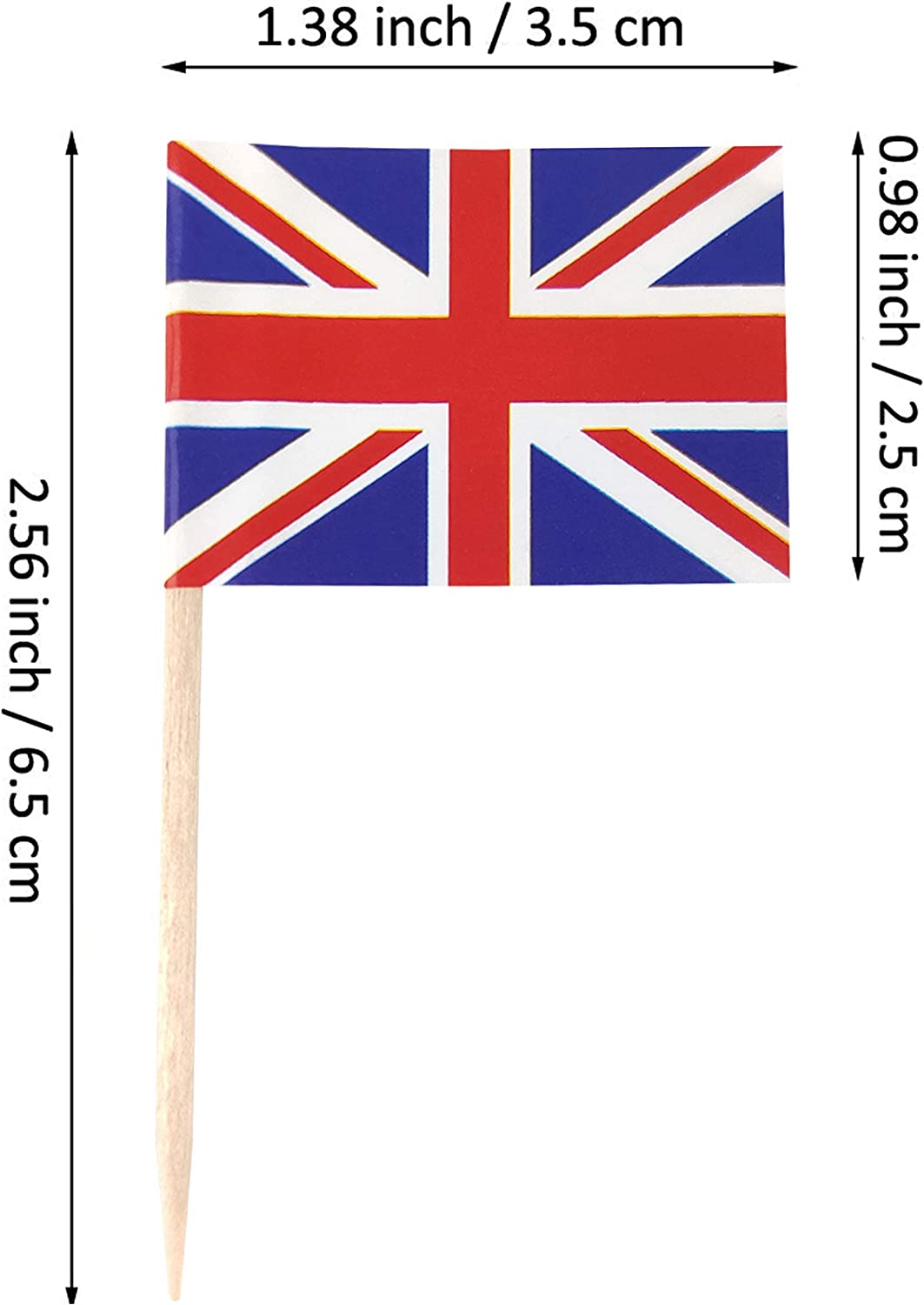 50 Union Jack Flag Cocktail Sticks