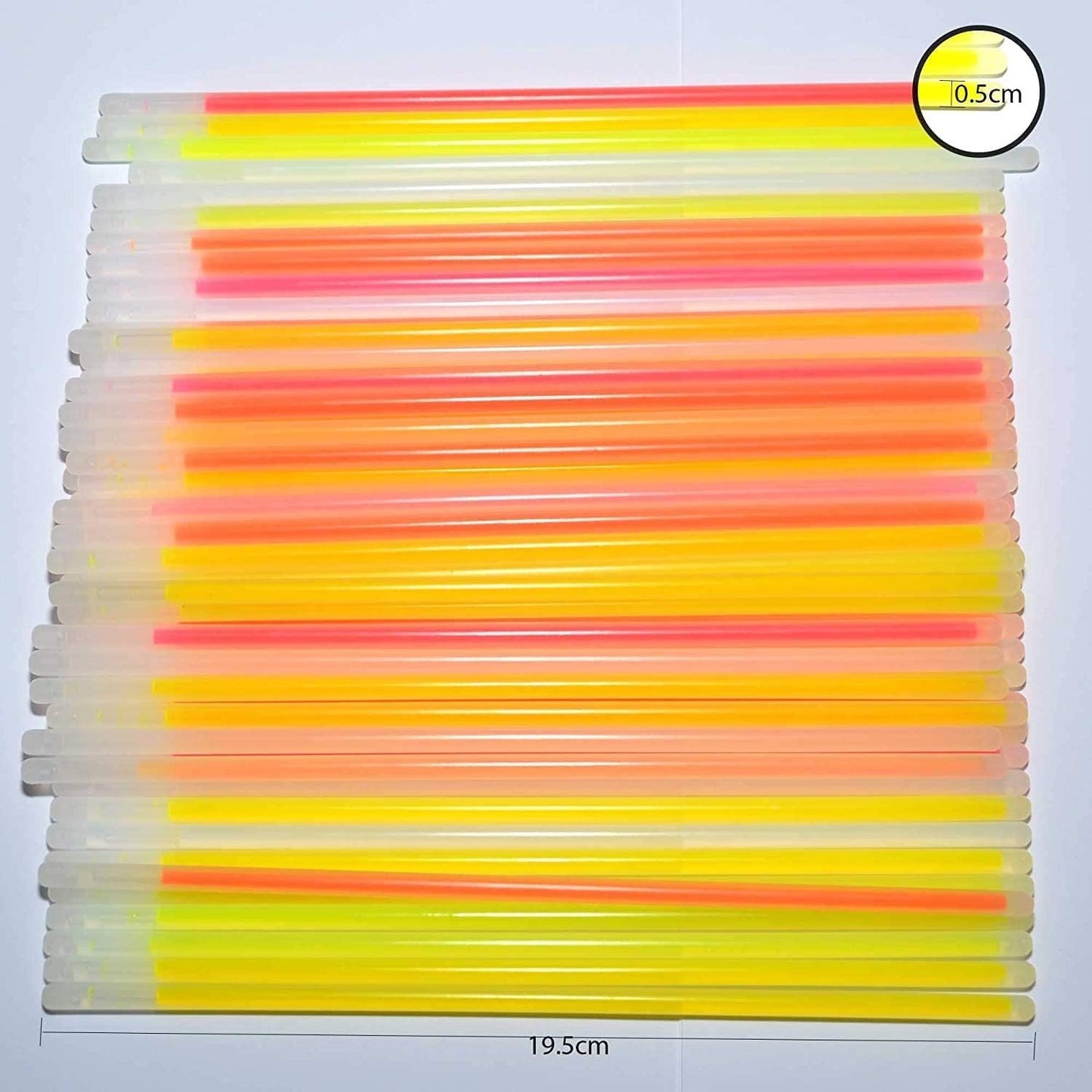 100 8"Glow Sticks Bracelets Light Neon Colors & 100 Bracelets Connectors