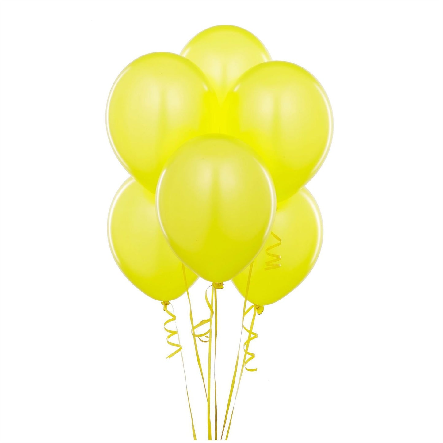 SHATCHI 12" Standard Latex Air/Helium Metallic Yellow birthday Wedding Party Balloons Plain 5 Pcs