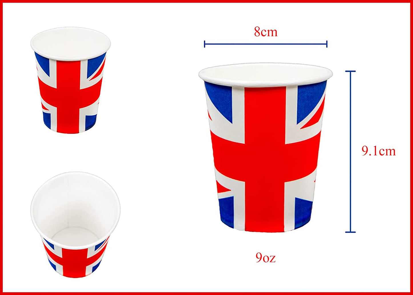 Union Jack Paper Cups 20pcs
