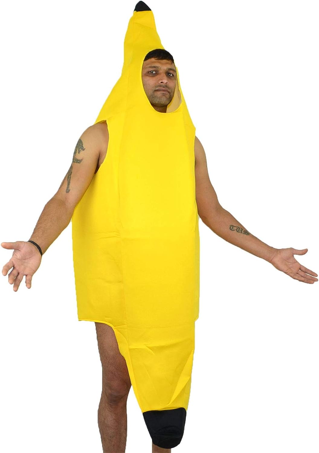 Banana Bananaman Fancy Dress Costume Sleeveless Jumpsuit - Ideal for Stag Night Fun