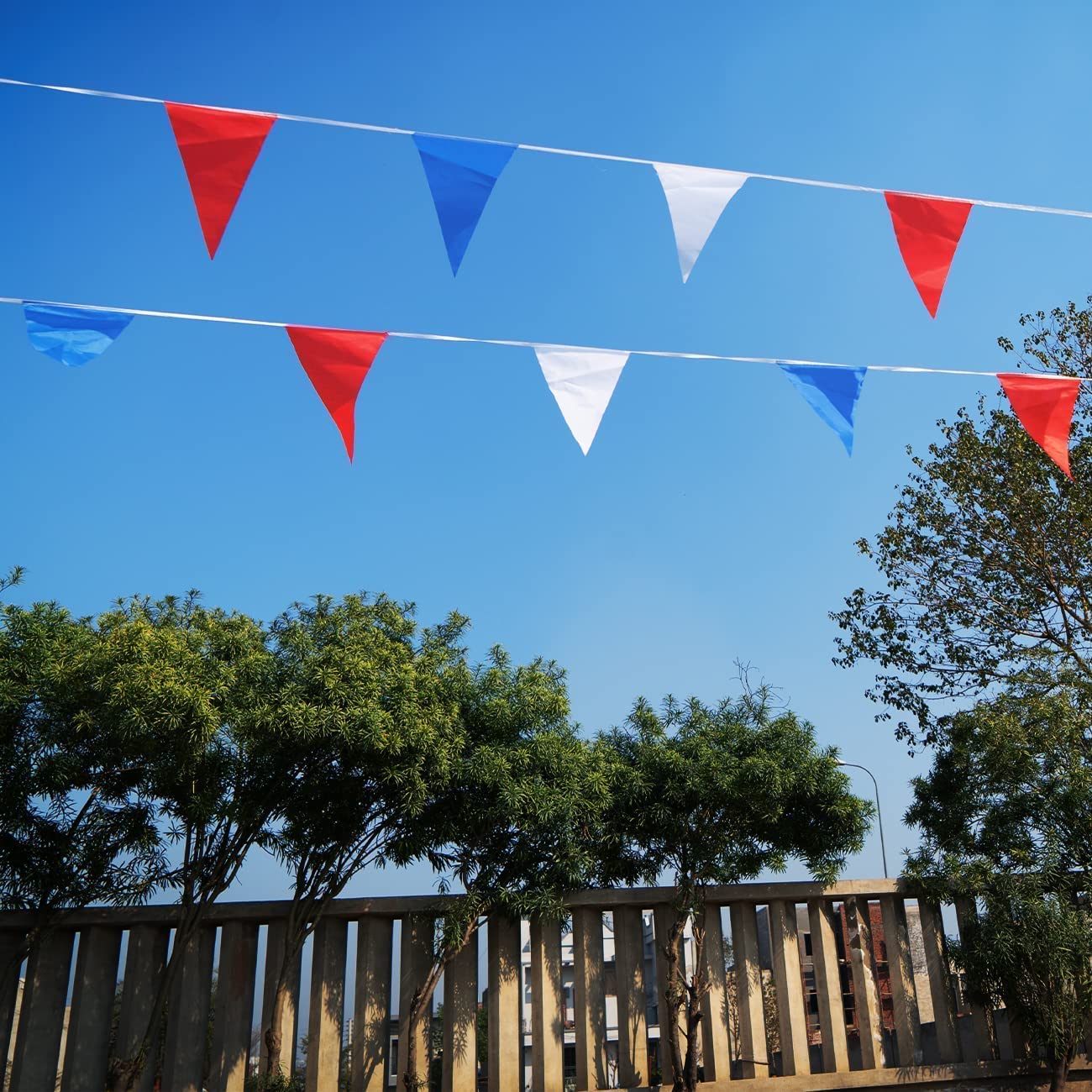 25m Red White Blue Bunting  50 flags