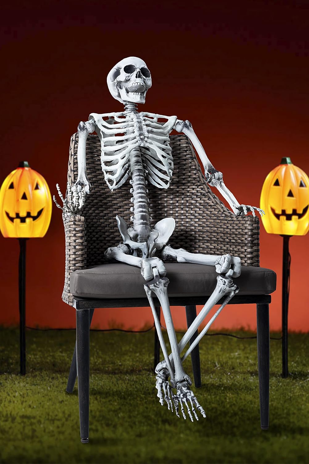 165cm Halloween Poseable Skeleton Decoration - Life Size Party Decor