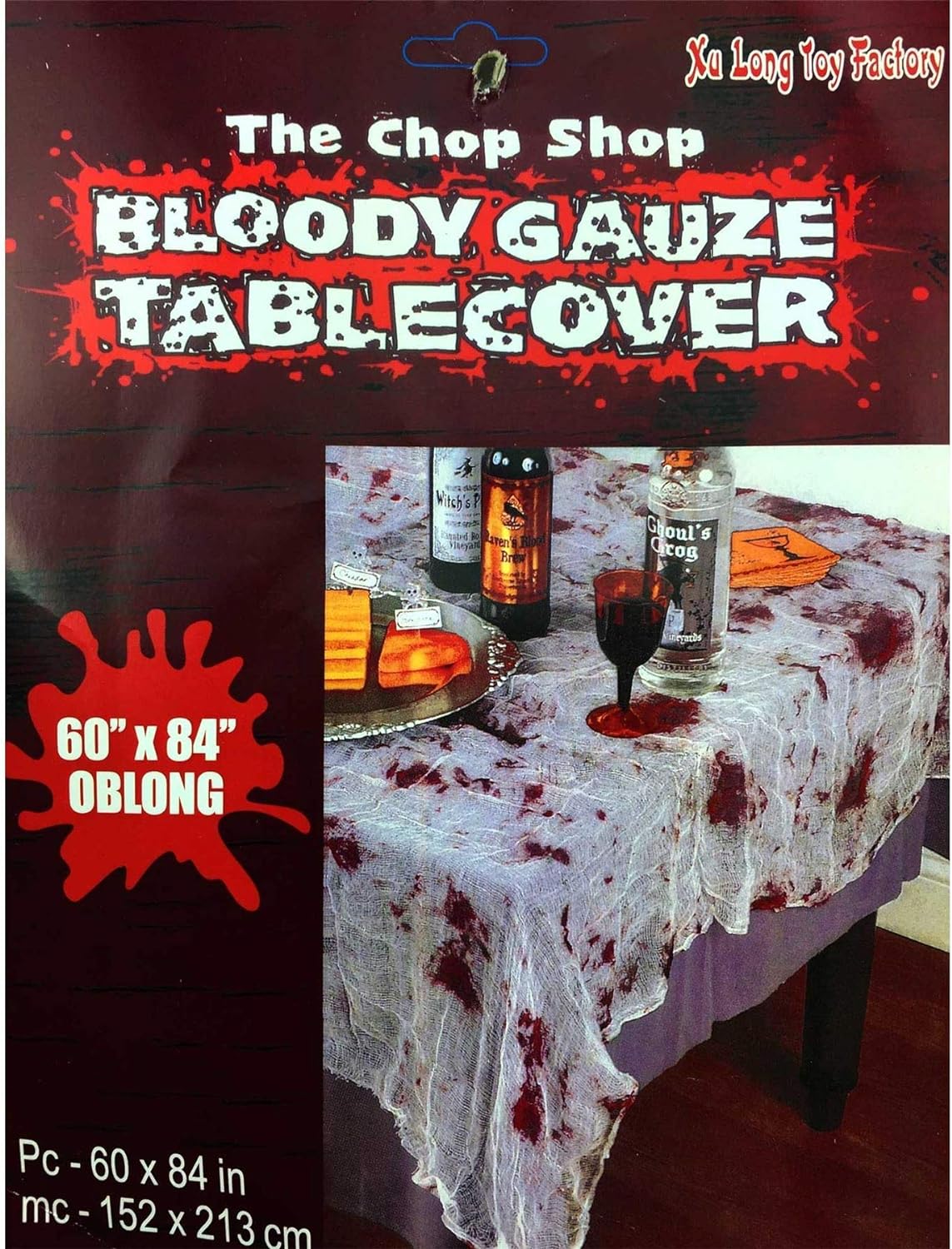 Halloween Blood-Stained Tablecloth - Fancy Party Table Cover, 60x84in