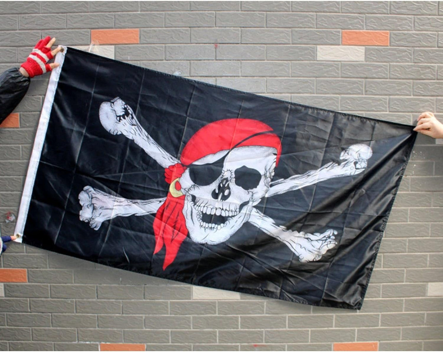 Jolly Roger Pirate Flag Halloween Decorations - 5Ft x 3FT