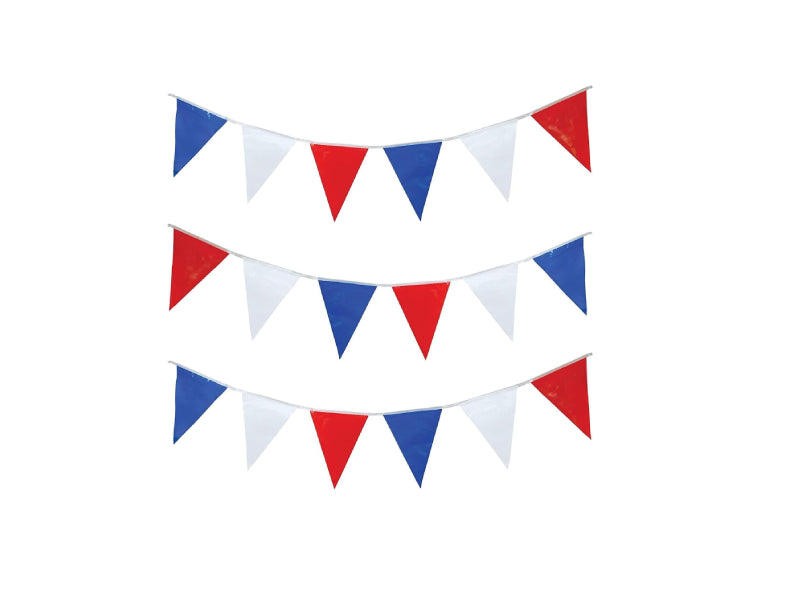 40m Red White Blue Bunting 80 flags