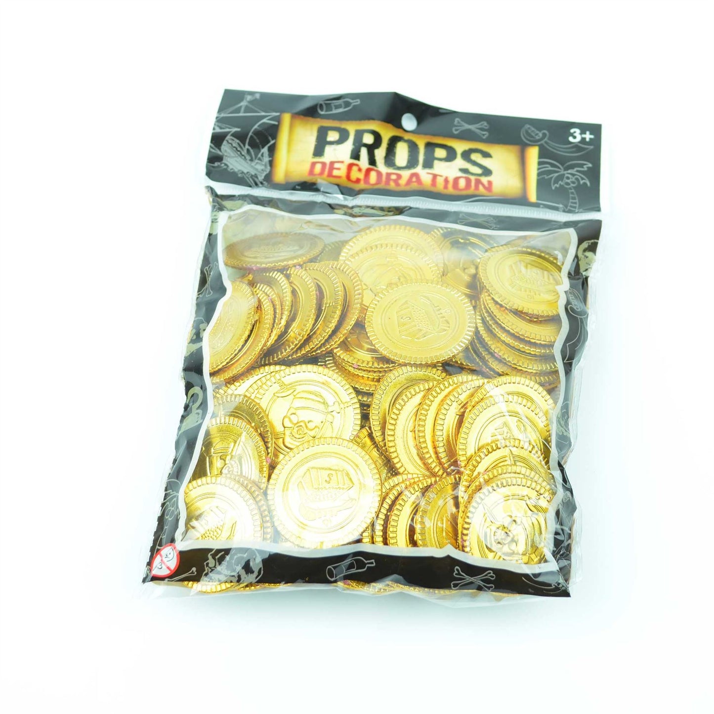 100 x Novelty Gold Coins - Pirate Party Jewelry Fancy Dress Treasure Prop Favor Toy