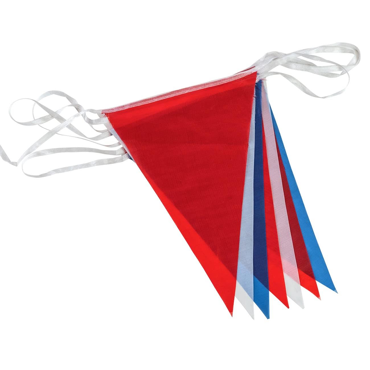 10m Fabric Red White Blue Bunting 20flags